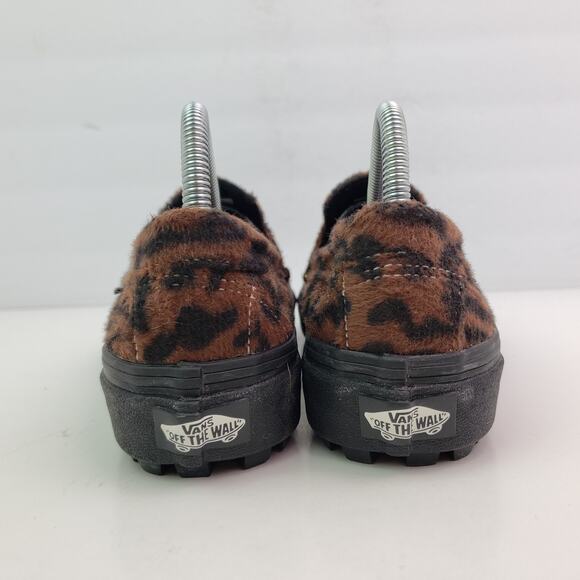 Vans Style 53 Womens Size 5.5 Brown Leopard Slip On Low Chunky Penny Loafer Shoe - Picture 7 of 11